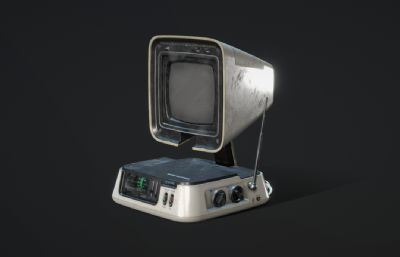 袖珍电视,老式电视机,80年代TV电视机3dmaya模型