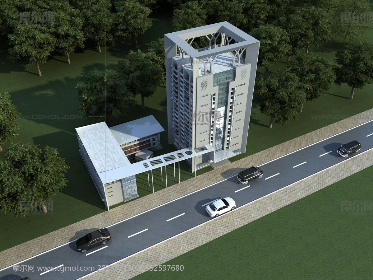 公司办公楼,酒店公寓,入口大门3D模型