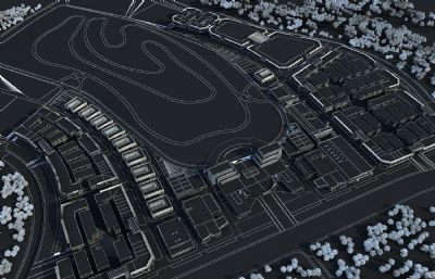 国际汽车贸易城,汽贸城,汽修中心,4S店3D模型