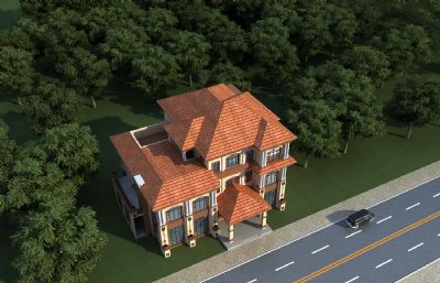 独栋别墅,欧式洋房,农村自建房3D模型