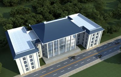 检察院办公楼,中式综合楼,四坡顶3D模型