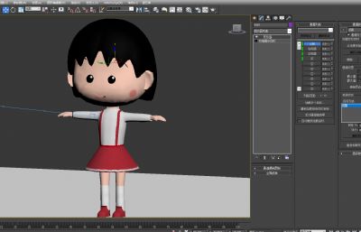 樱桃小丸子,可爱卡通女孩,日本动漫萝莉3D模型
