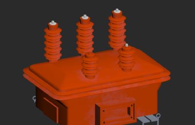 三相五柱式电压互感器3D模型