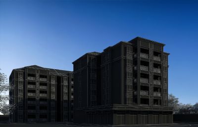 坡顶住宅,职工宿舍,商住楼3D模型