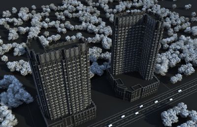 现代商场,办公楼,商住一体综合楼3D模型