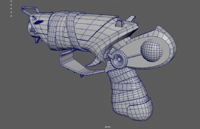 夏季喷枪水枪,卡通能量玩具手枪,脉冲手枪3dmaya模型