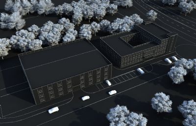 厂房,仓库,办公楼一体3D模型