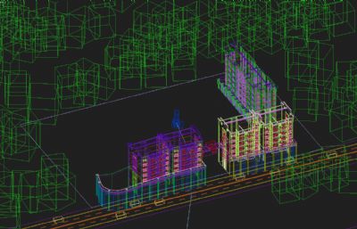 徽派住宅,新中式商住楼,徽派大门3D模型