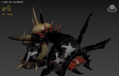 兽人头盔和护肩,游戏装备3D模型