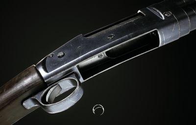 温彻斯特民用防暴枪,二战步枪,霰弹抢游戏道具3D模型