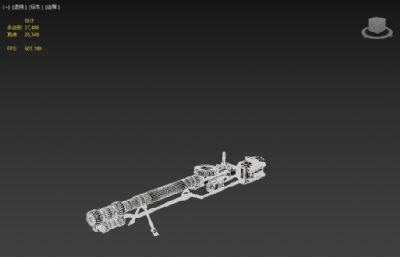 蒸汽朋克枪械,机枪,游戏道具3d模型