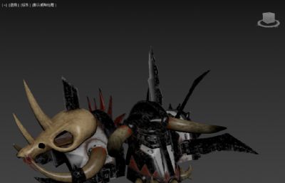 兽人头盔和护肩,游戏装备3D模型