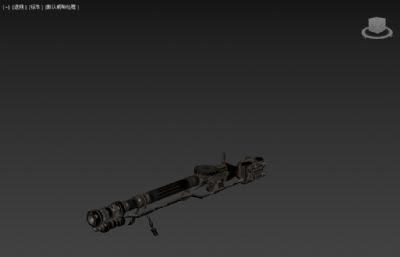 蒸汽朋克枪械,机枪,游戏道具3d模型