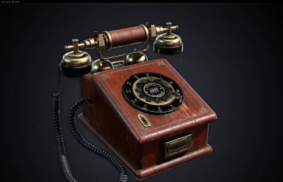 古董电话,复古电话3D模型