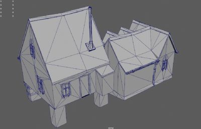 古代乡村房屋,木板房,旧房子,简陋棚屋3dmaya模型
