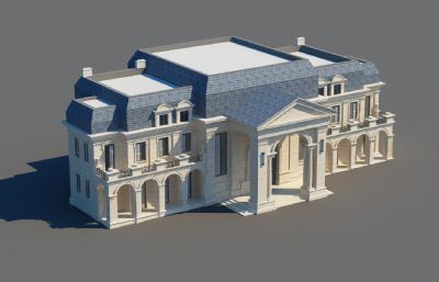 法式会所,售楼部3D模型