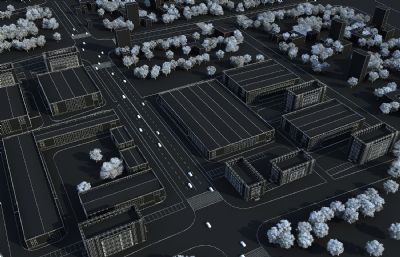 经济开发区公司厂房,仓库,办公楼3D模型