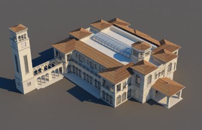 西班牙托斯卡纳风格别墅,酒店会所3dmax模型