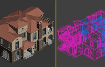 西班牙托斯卡纳别墅3dmax模型