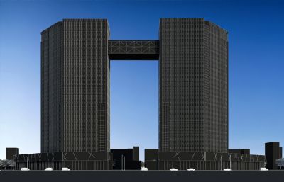 现代连廊办公楼,商场公寓,商业综合楼3dmax模型