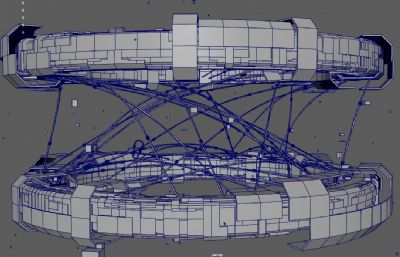 未来世界空间站,科幻飞行器,航天器3dmaya模型