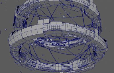 未来世界空间站,科幻飞行器,航天器3dmaya模型