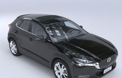2023款马自达CX-30轿车,汽车门可开,带内饰精细结构