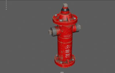 韩国消防栓,消防器材,消火栓3dmaya模型