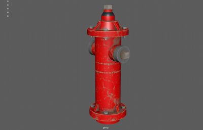 韩国消防栓,消防器材,消火栓3dmaya模型