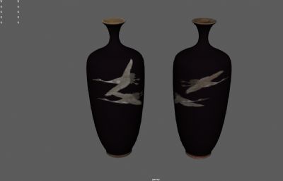 大花瓶摆件,瓷瓶,陶瓷花瓶,古董文物3dmaya模型