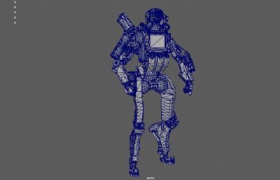 科幻机器人,武装机甲,失控的机器人战士3dmaya模型