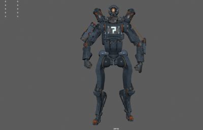 科幻机器人,武装机甲,失控的机器人战士3dmaya模型