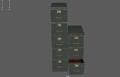抽屉,文件收纳柜,档案资料柜3dmaya模型
