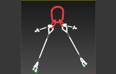 4腿钢丝绳吊索组件3dmax模型