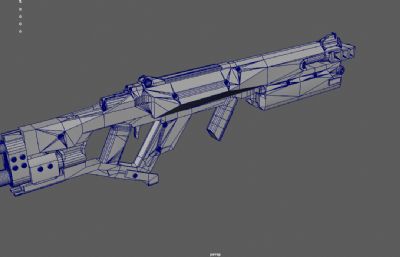 科幻枪械,激光枪,脉冲步枪3dmaya模型