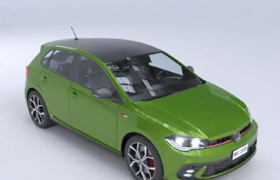 2023款大众Polo GTI汽车轿车,新能源新国标3dmax模型