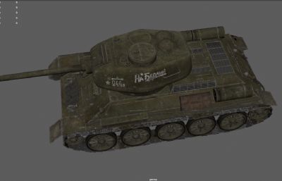 苏联t-34坦克,二战坦克主战坦克,装甲车3dmaya模型