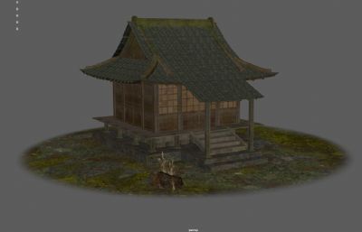 日本神社,日式房屋 ,古代房屋,木板房3dmaya模型