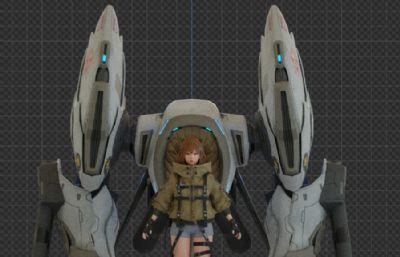 日韓風格次世代科幻機甲少女Nia blender模型