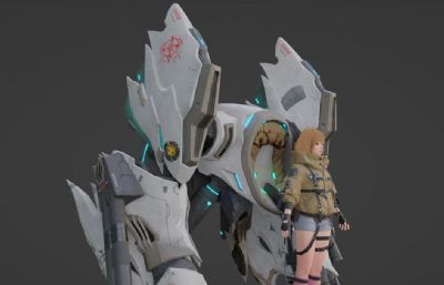 日韓風格次世代科幻機甲少女Nia blender模型