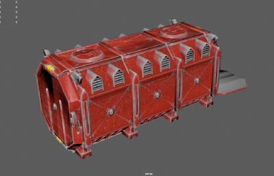 弹药装甲,科幻集装箱,装甲箱3dmaya模型