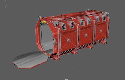 弹药装甲,科幻集装箱,装甲箱3dmaya模型