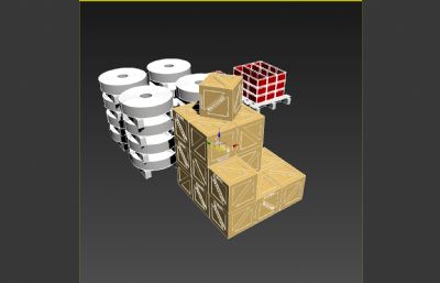 仓库堆积的货物,物品3dmax模型