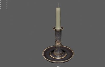 蜡烛烛台,古代灯具,黄金烛台3dmaya模型