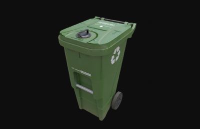 大号绿色垃圾箱3dmax模型