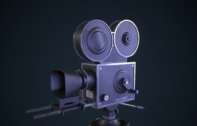 复古电影摄影机,录像机3d模型