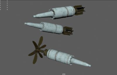 坦克炮弹,穿甲弹,反坦克导弹3dmaya模型