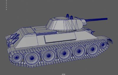 前苏联t-34坦克,中型主战坦克,二战坦克3dmaya模型