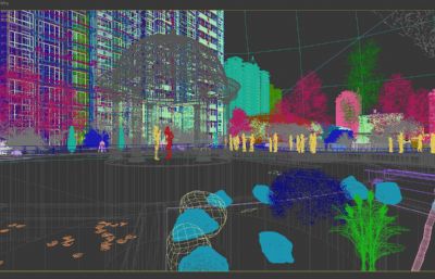 地产小景,小区园林景观,住宅小区3D模型