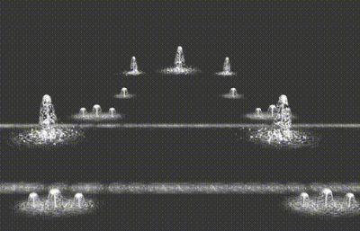 流体动态喷泉,水柱喷泉动画,水波纹3D模型